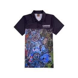 Custom Made Black Short Sleeve Polo Dye Sublimation Order Men's All Over Printed Three Buttons Dye Sublimation Manufacturer 100%Polyester P1481 Custom Made Black Short Sleeve Polo Dye Sublimation Order Men's All Over Printed Three Buttons Dye Sublimation Manufacturer 100%Polyester P1481